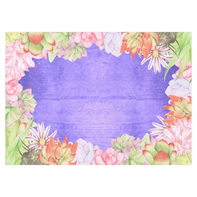 Nappe Aquarelle magique Succulents pourpre (Devant (Horizontal))
