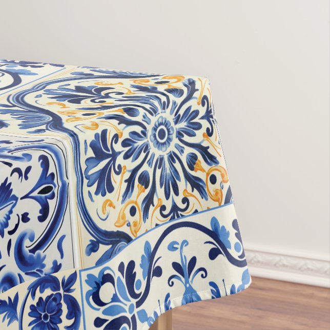 Nappe Aquarelle moderne Carrelage bleu méditerranéen (In Situ)