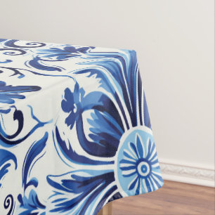 Nappe Aquarelle moderne Carrelage bleu méditerranéen