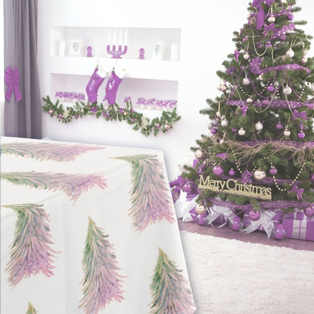 Nappe Aquarelle rose Arbre de Noël Artistique (Créateur téléchargé)