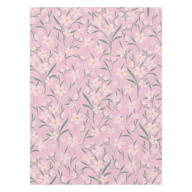 Nappe Aquarelle rose Floral Botanique rose pâle (Devant)
