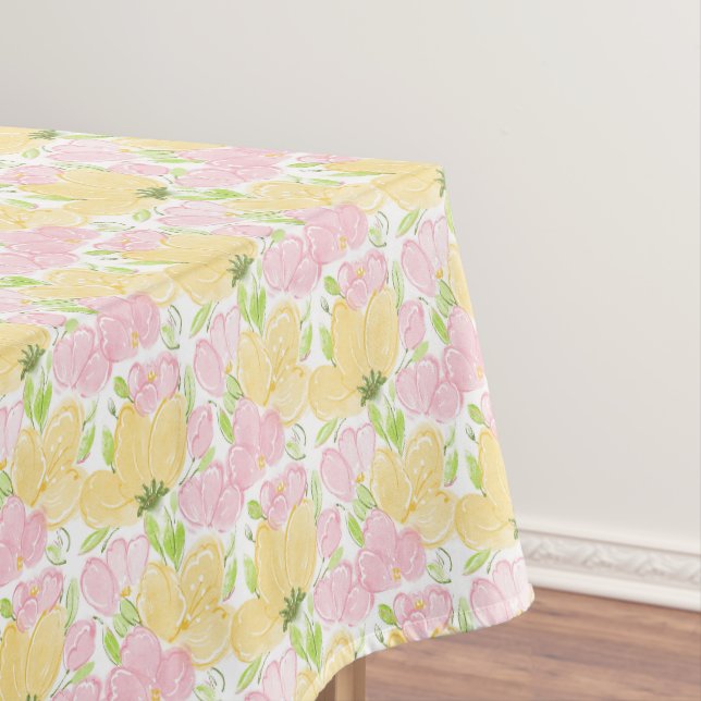 Nappe Aquarelle rose jaune floral (In Situ)