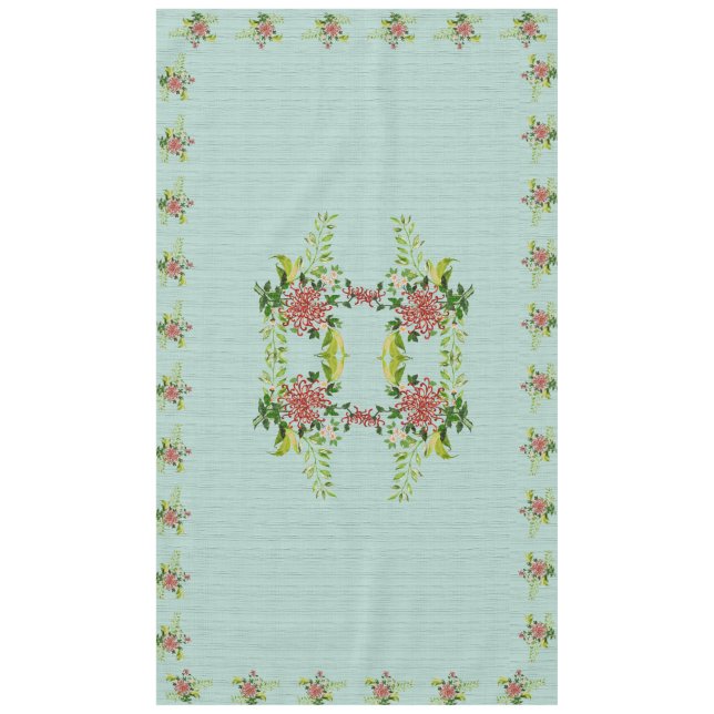 Nappe Aquarelle Rouge Gerbera Daisy avec verdure 60" x 1 (Devant)