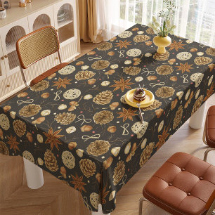 Nappe Aquarelle rustique Bois Pine Cônes Chute