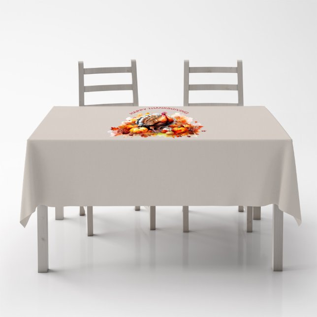 Nappe Aquarelle Thanksgiving Turquie et Citrouilles (Créateur téléchargé)