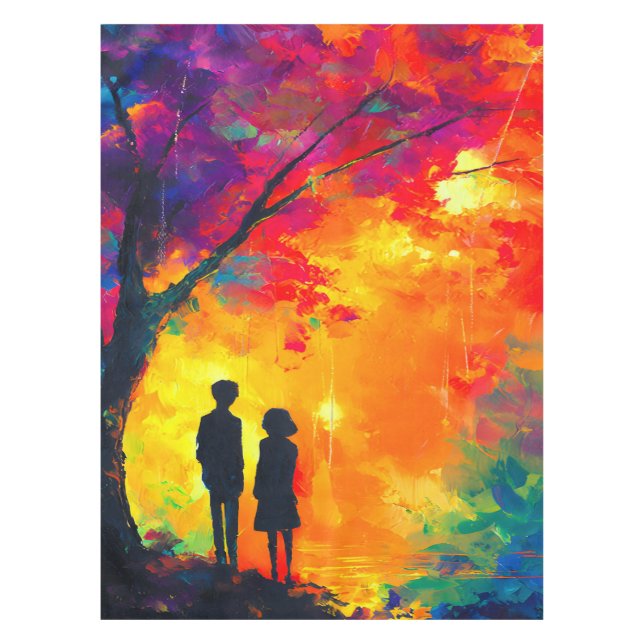 Nappe Arbre coloré d'amour (Devant)
