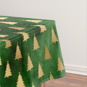 Nappe Arbre de Noël d'hiver Festive Green et Gold Foil