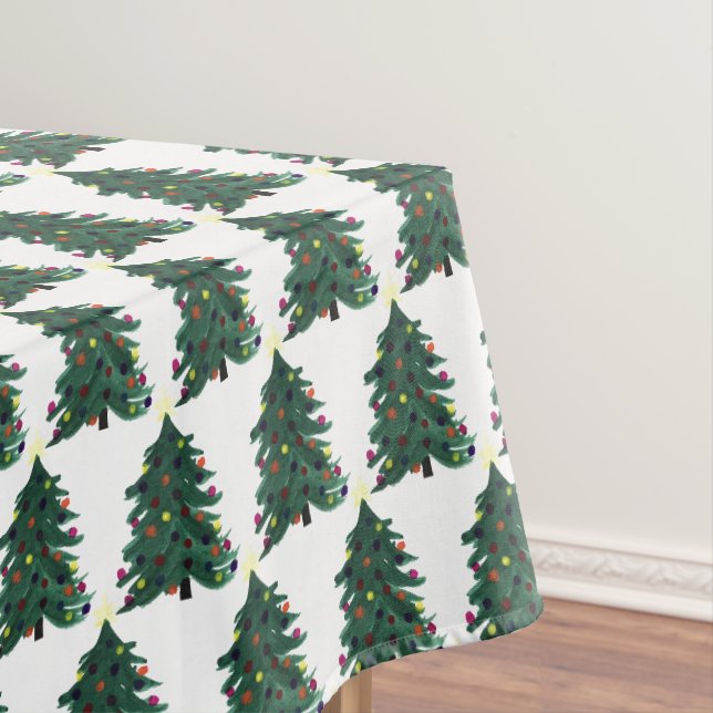 Nappe Arbre de Noël Hiver Aquarelle minimale Élégante (In Situ)
