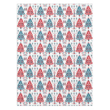 Arbre de Noël scandinave rouge et bleu, art folklo