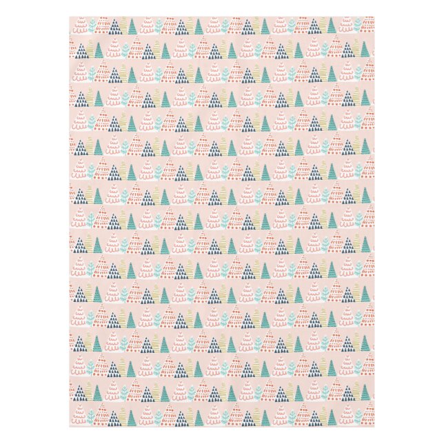 Nappe Arbres de Noël Whimsical Rose (Devant)