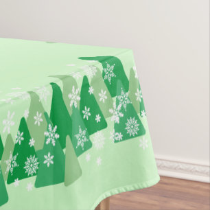 Nappe Arbres de Noël White Snowflakes Green