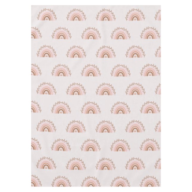 Nappe Arc en arc-en-ciel en terre cuite Boho, rose Dusty (Devant)