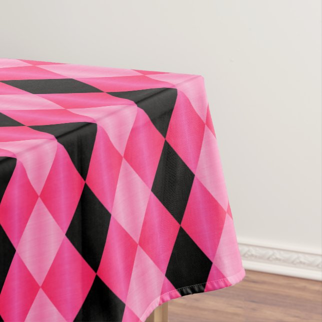 Nappe Arlequin plié, Rose-Noir-60x84 TABLECLOTH (In Situ)