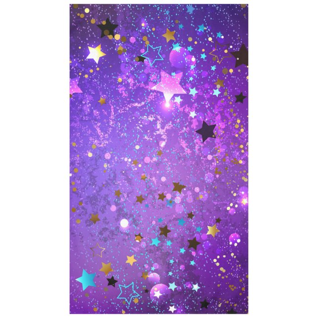 Nappe Arrière - plan de feuille violet avec étoiles (Devant)