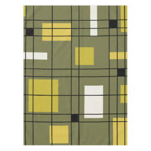Nappe Art Abstrait Avocado Green des années 1950