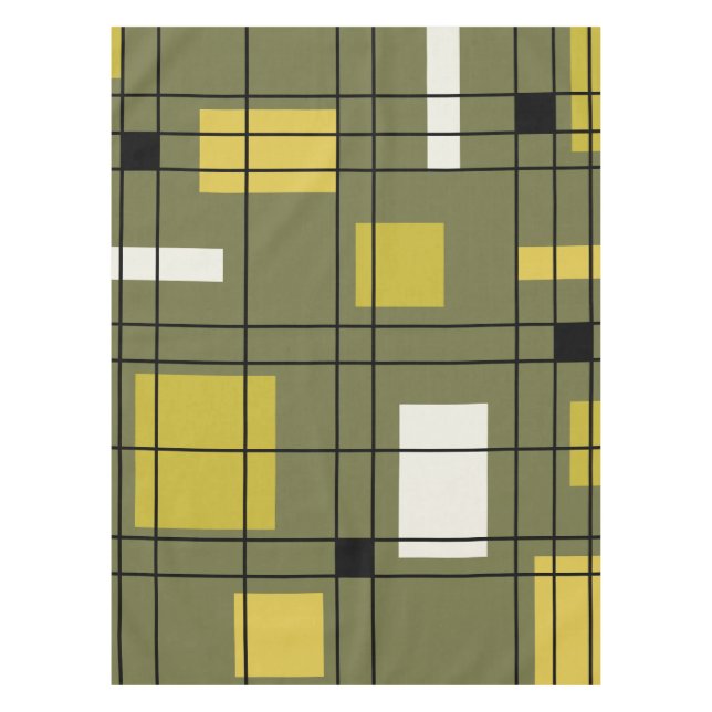 Nappe Art Abstrait Avocado Green des années 1950 (Devant)