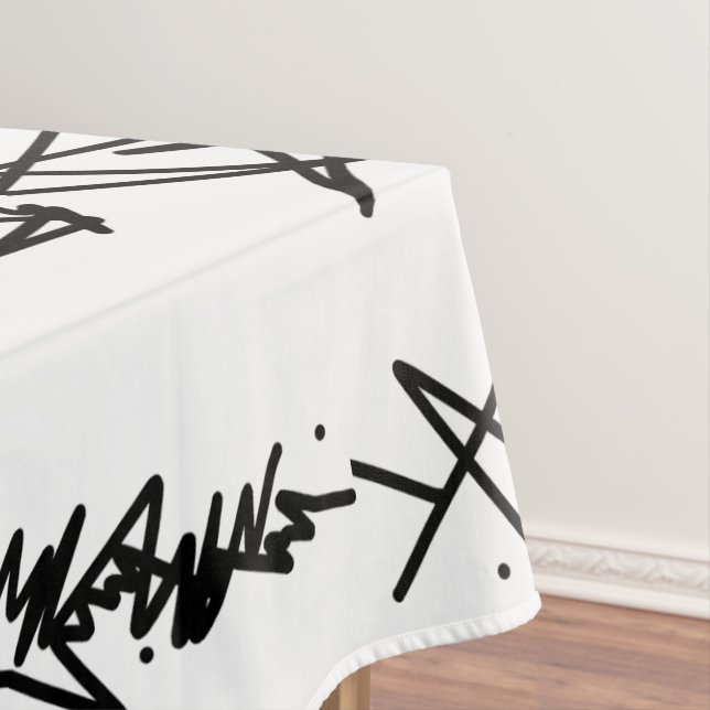 Nappe Art Abstrait minimalisme noir et blanc (In Situ)