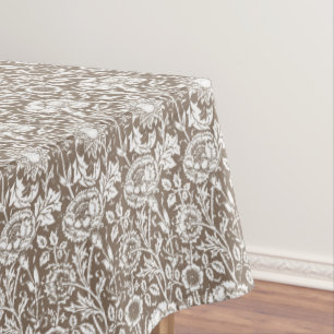 Nappe Art nouveau Carnation Damask, Taupe et White