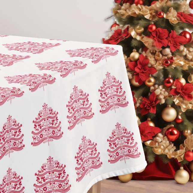 Nappe Art populaire scandinave rouge Arbre de Noël nordi (Créateur téléchargé)
