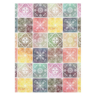 Nappe Art Tile coloré de l'ornement géométrique blanc te