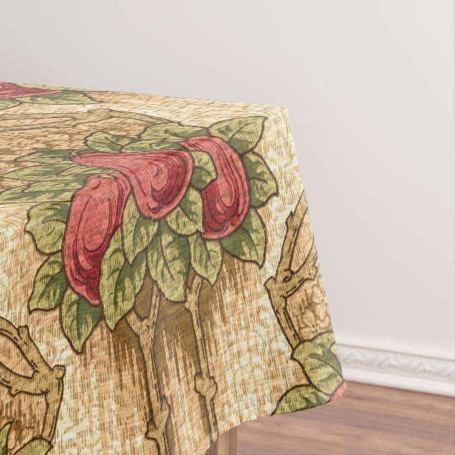 Nappe Artiste ou Mission Style Red Pears Motif (In Situ)
