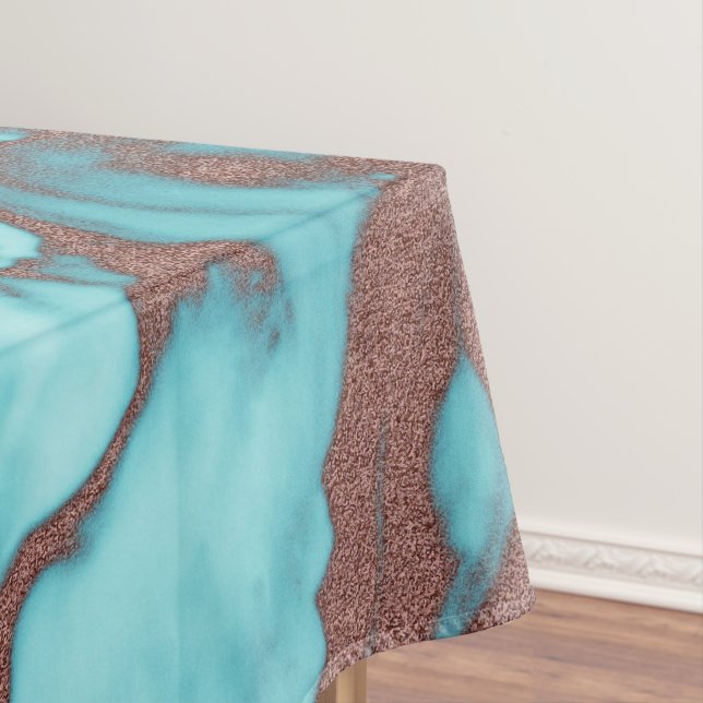Nappe Artsy Chic Rose Gold Aqua Mint Blue Marble Motif (In Situ)