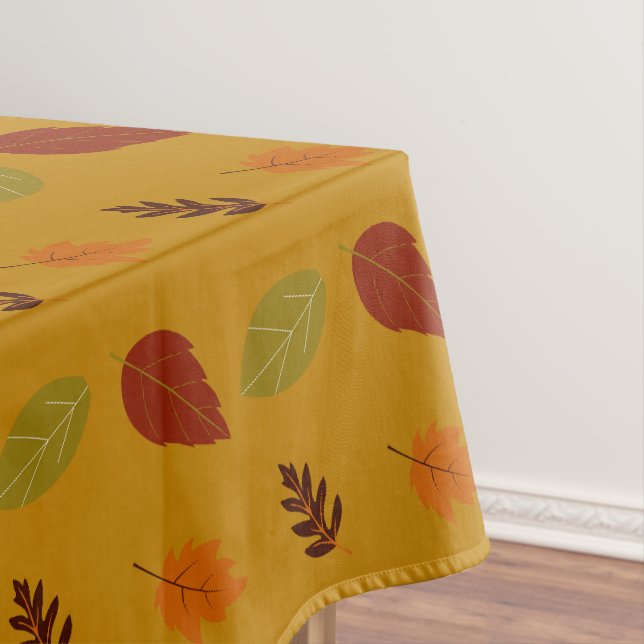 Nappe Automne Couleurs Terre Tone Automne Feuilles Motif (In Situ)