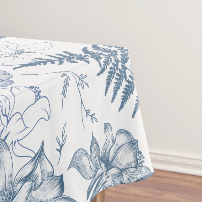 Nappe Automne Respiration Luxe Fleur Bleue Motif sans co (In Situ)