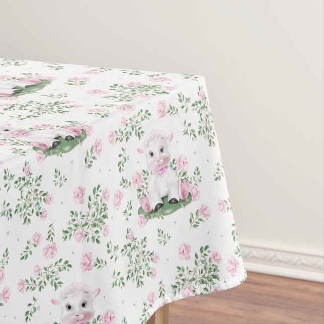 Nappe Baby shower de pépinière florale de roses d'agneau (In Situ)