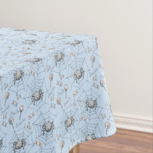 Nappe Baby shower d'Halloween araignées et Webs bleu