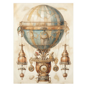 Nappe Ballon à air chaud bleu vapeur vintage (3)