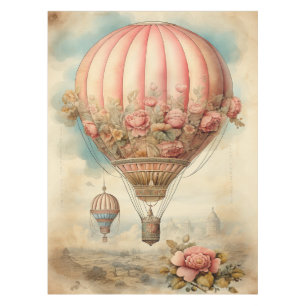 Nappe Ballon à air chaud vintage Steampunk Rose Floral