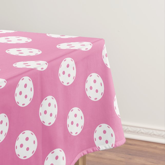 Nappe Ballons de Pickleball Motif rose blanc (In Situ)