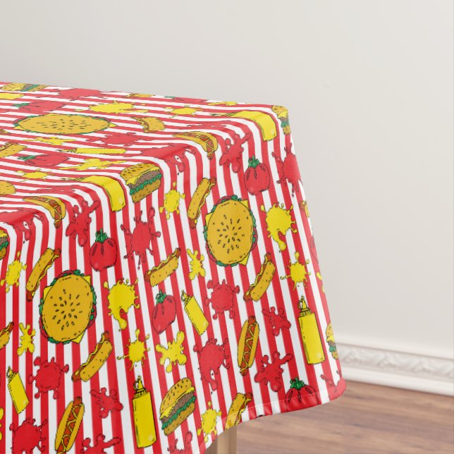Nappe Ballpark de baseball rayé Hot Dogs Burgers Motif (In Situ)