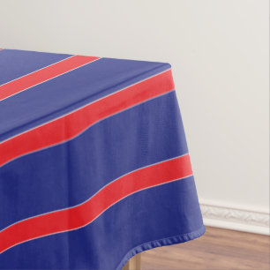 Nappe Bande rouge et blanche sur bleu marine