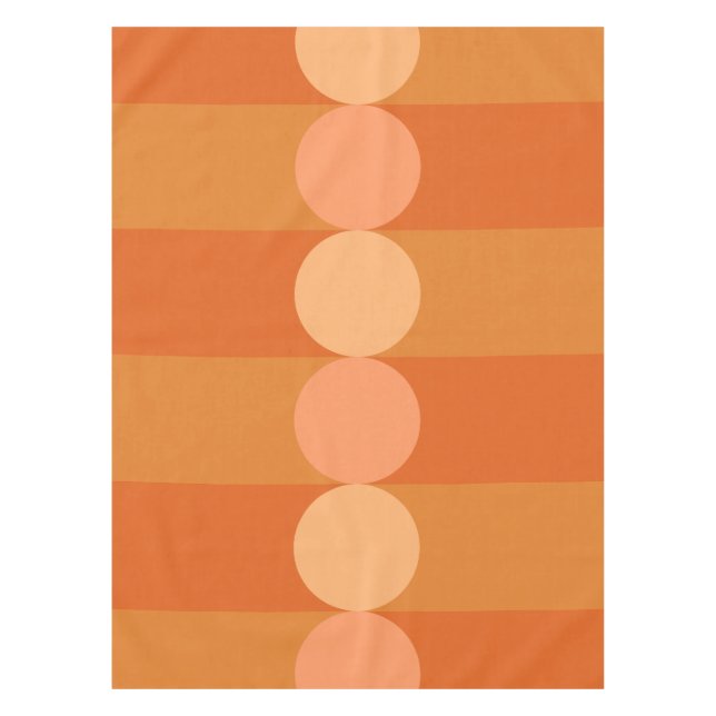 Nappe Bandes de géométrie rétro Cercles orange (Devant)