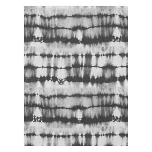 Nappe Bandes de teinture shibori noir et blanc (Devant)