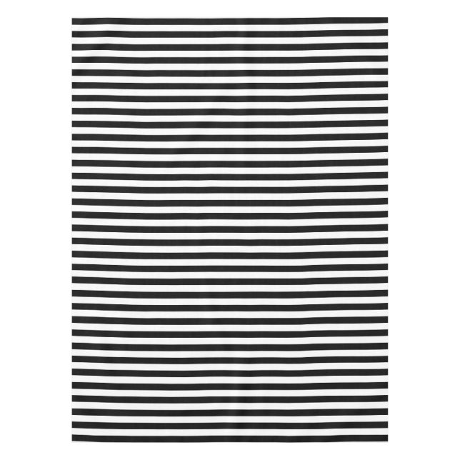 Nappe Bandes horizontales en noir et blanc tendance (Devant)