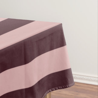 Nappe Bandes marron et roses