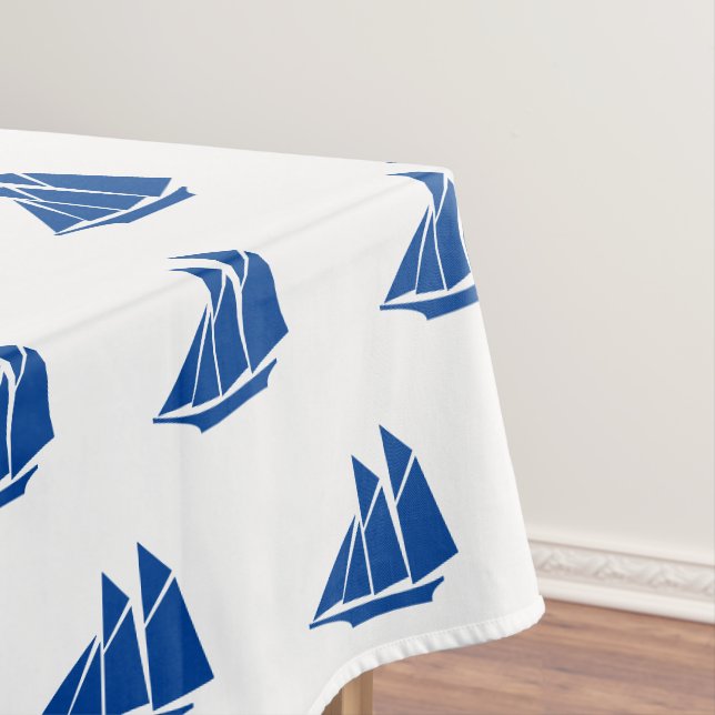 Nappe Bateaux bleu marine motif été moderne (In Situ)