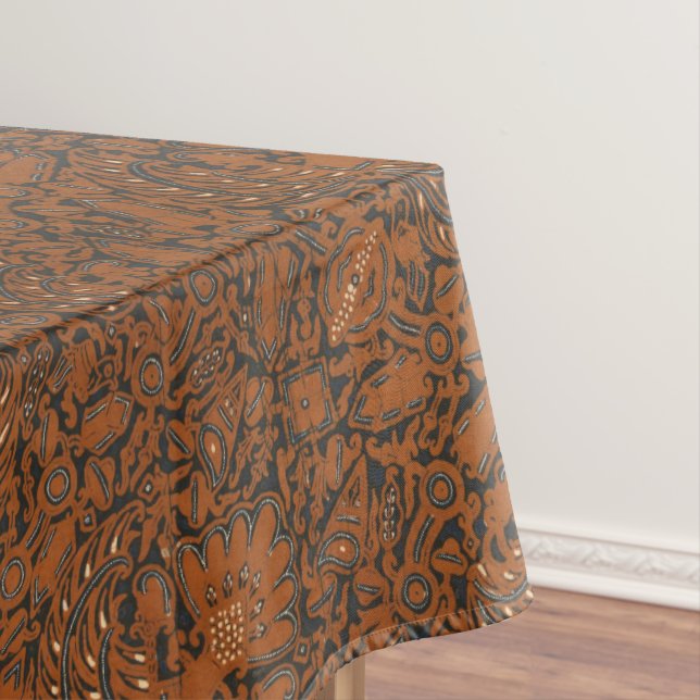 Nappe Batik Orange et Noir complexe (In Situ)