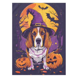 Nappe Beagle effrayant Halloween Sorcière et Citrouille