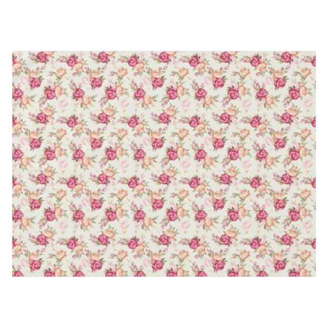 Nappe Beau motif de pivoine de couleur sur le vert (Devant (Horizontal))