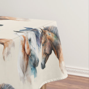Nappe Beaux Chevaux Style Boho Occidental
