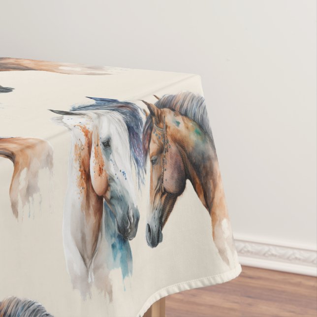 Nappe Beaux Chevaux Style Boho Occidental (In Situ)