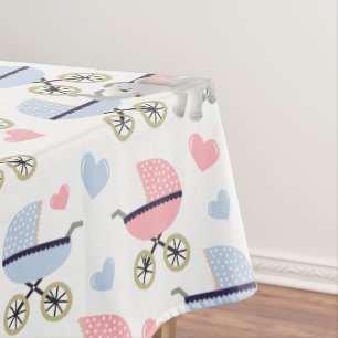 Nappe Bébé Poussette Cigogne Rose Bleu Éléphant
