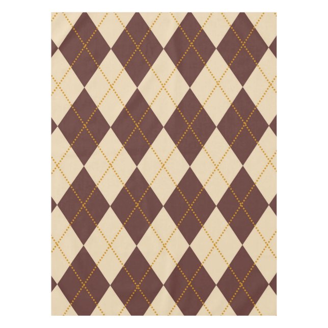 Nappe Beige Brown Automne Jacquard d'automne Diamant Mot (Devant)