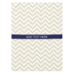 Nappe Beige Lg Chevron Marine Nom bleu Monogramme
