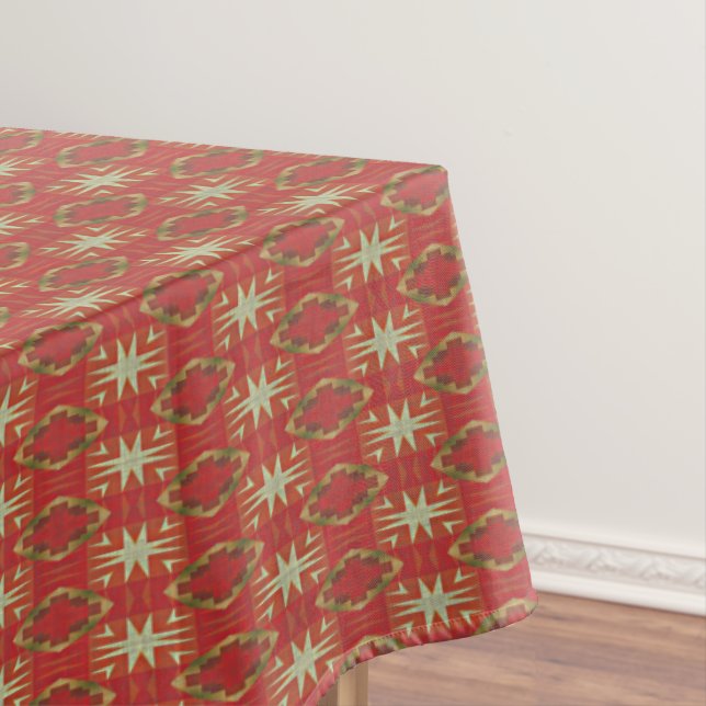 Nappe Beige Mustard Vert Brown Rouge Orange Tribal Art (In Situ)
