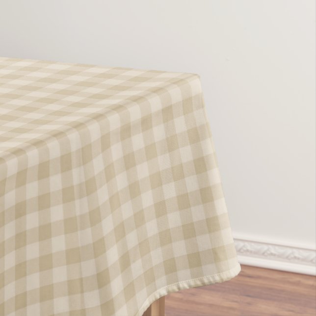 Nappe Beige Plaid Pattern Tablecloth (In Situ)